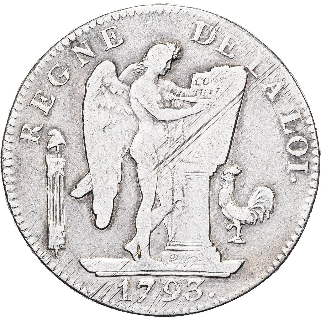 Frankreich, Convention, Ecu de 6 Livres, Génie, 1793 - AN II, Paris, Silber