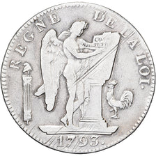 France, Convention, Ecu de 6 Livres, Génie, 1793 - AN II, Paris, Silver