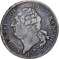 Frankrijk, Louis XVI, Ecu de 6 Livres, Génie, 1792 / AN 4, Lille, Zilver, ZF
