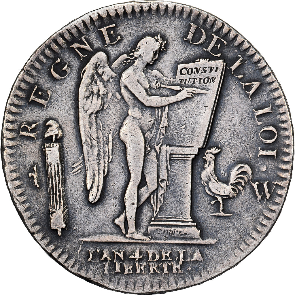 Frankreich, Louis XVI, Ecu de 6 Livres, Génie, 1792 / AN 4, Lille, Silber, SS