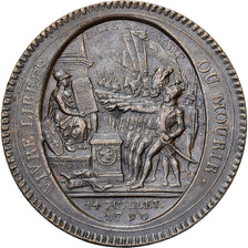Frankreich, Monneron de 5 Sols, Au serment, 1792 / AN 4, Birmingham, Bronze, SS+