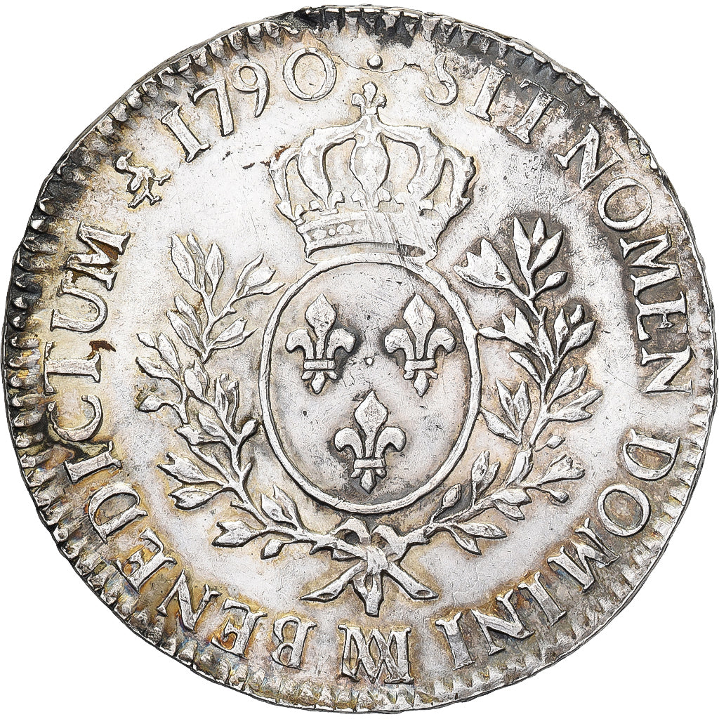 Francia, Louis XVI, Ecu aux branches d'olivier, 1790, Marseille, Argento, BB+