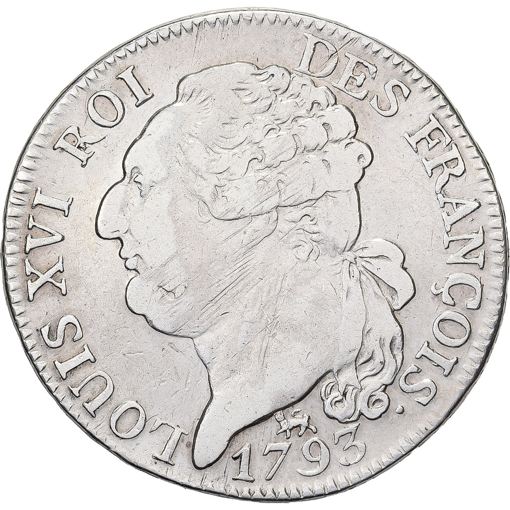 Frankreich, Louis XVI, 1/2 Ecu de 3 Livres, 1793 / AN 5, Paris, Silber, S+