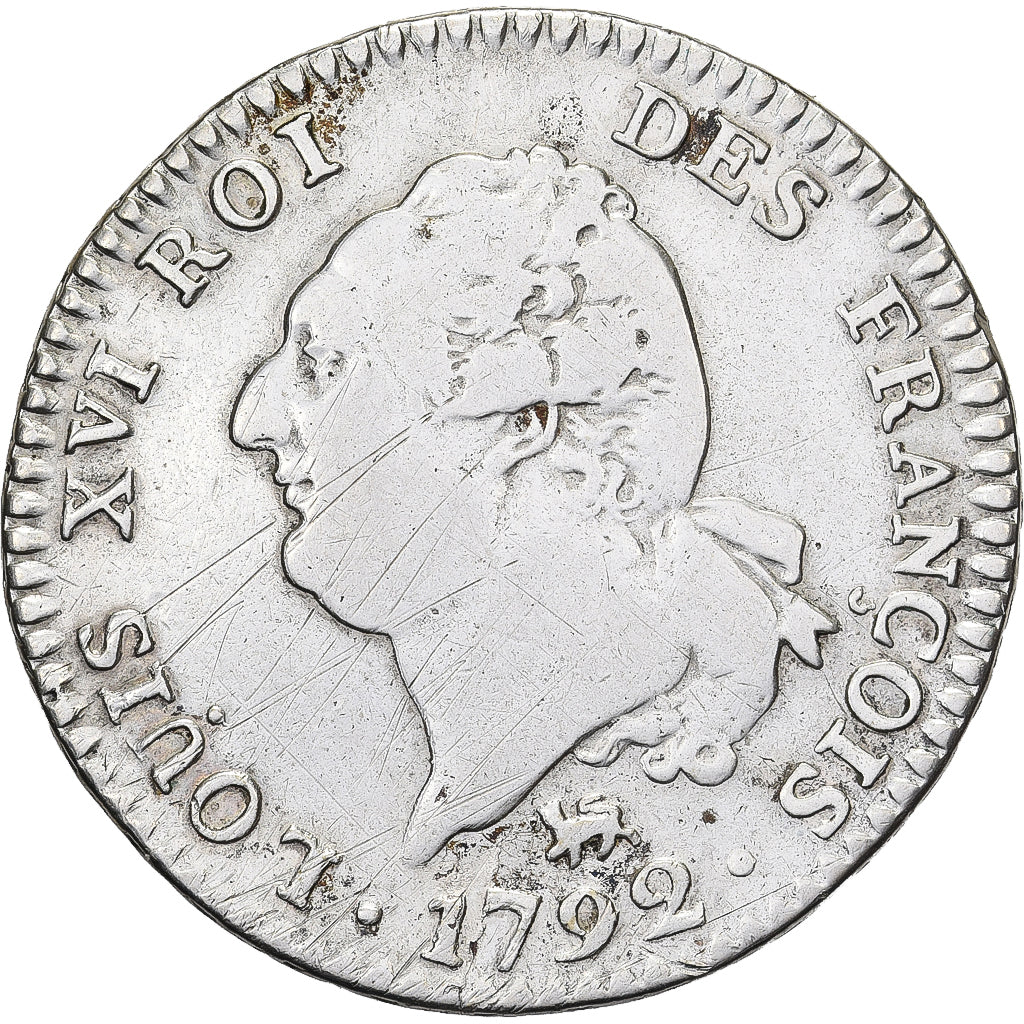 Frankreich, Louis XVI, 30 Sols, Génie, 1792 / AN 4, Paris, Silber, S