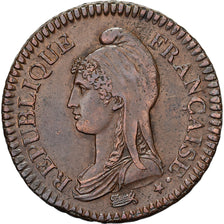 France, 2 Décimes, Dupré, AN 4, Paris, Bronze, AU(50-53), Gadoury:300