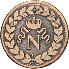 Francja, Napoleon I, 1 Décime, 1814, Strasbourg, Brązowy, VF(20-25)