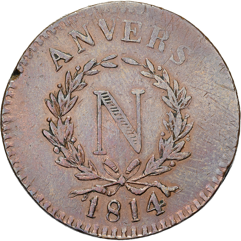Frankrijk, Napoleon I, 10 Centimes, Obsidionale, 1814, Antwerp, Siege Coinage