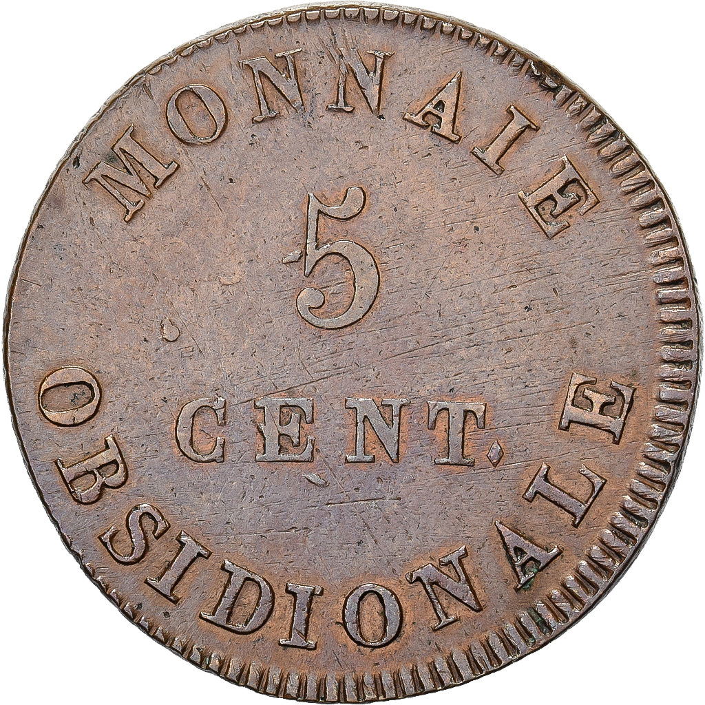 France, Napoleon I, 5 Centimes, Obsidionale, 1814, Antwerp, Siege Coinage