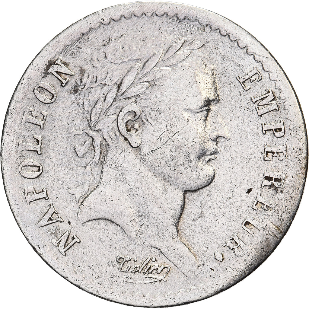 Francia, Napoleon I, Demi Franc, 1808, Paris, Argento, MB+, Gadoury:398