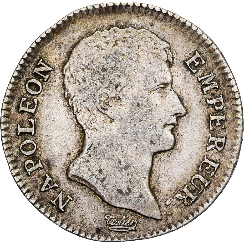 França, Napoleon I, 1 Franc, 1806, Paris, Prata, EF(40-45), Gadoury:444