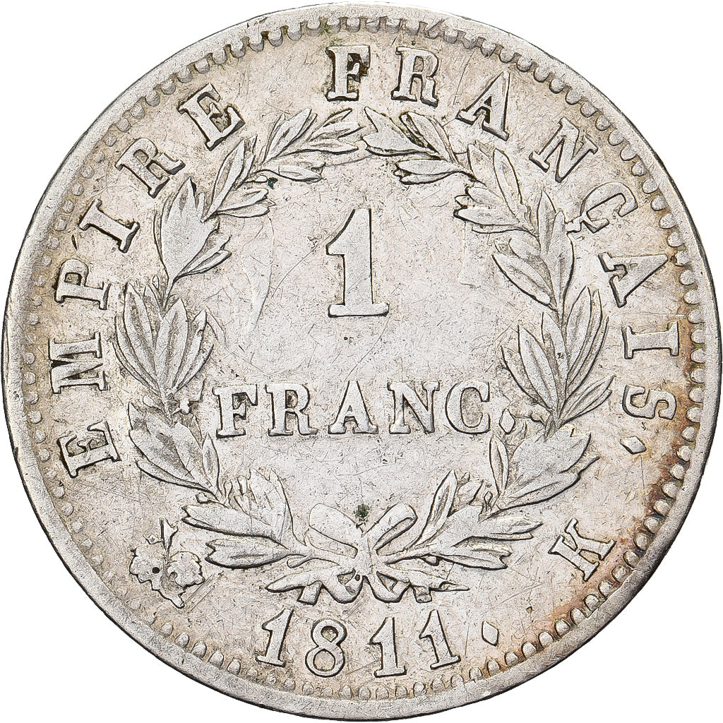 France, Napoléon Ier, 1 Franc, 1811, Bordeaux, Coins choqués, Argent, TTB