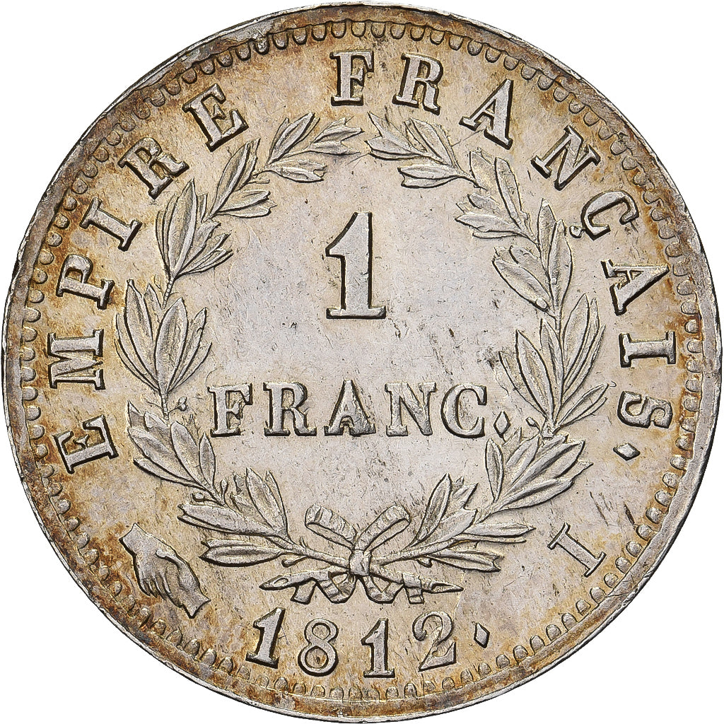France, Napoleon I, 1 Franc, 1812, Limoges, Silver, AU(55-58), Gadoury:447