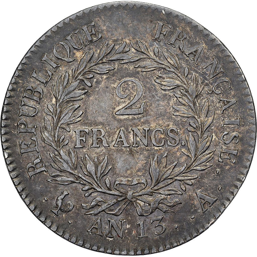 Francia, Napoleon I, 2 Francs, AN 13, Paris, Plata, MBC+, Gadoury:495