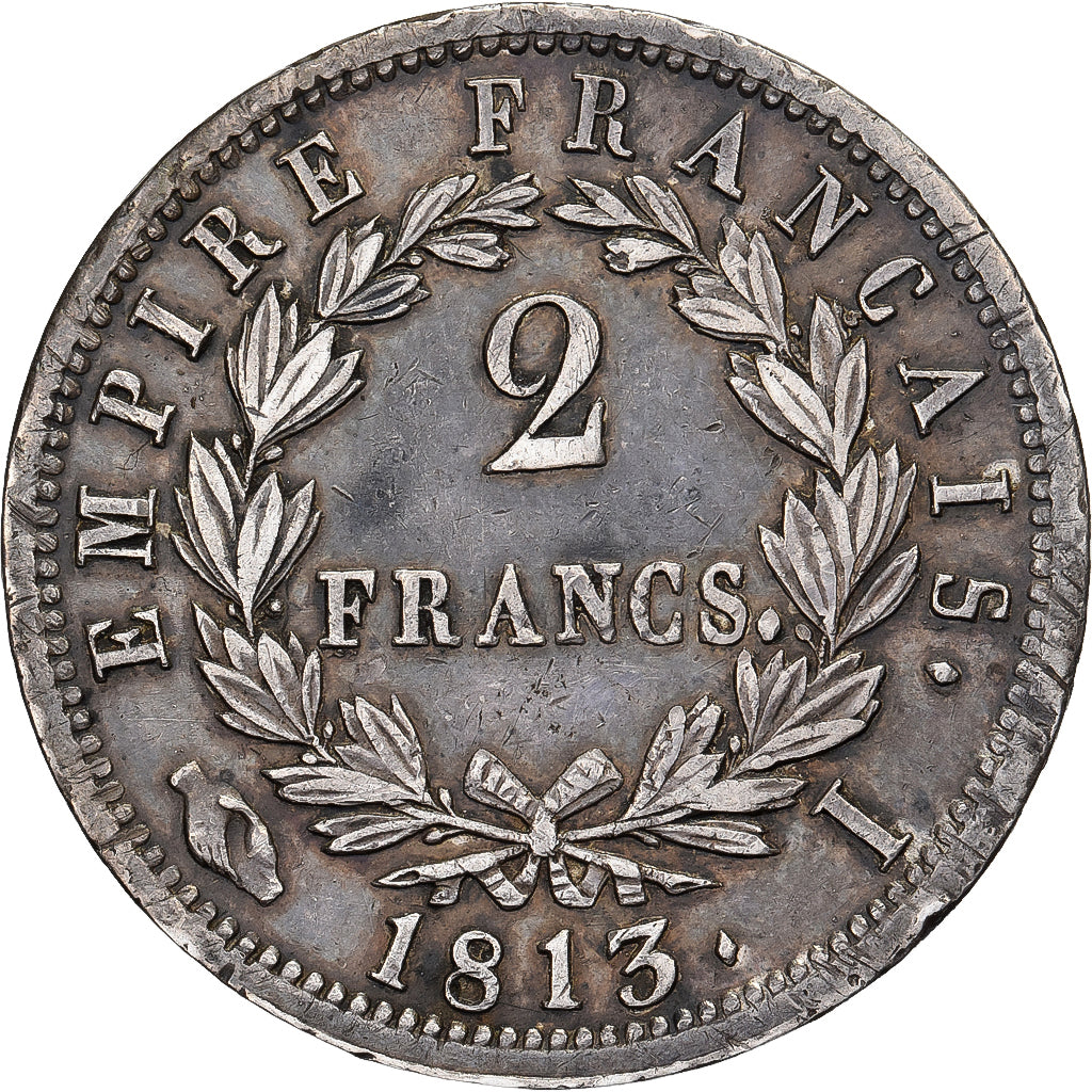 Frankreich, Napoleon I, 2 Francs, 1813, Limoges, Silber, SS+, Gadoury:500