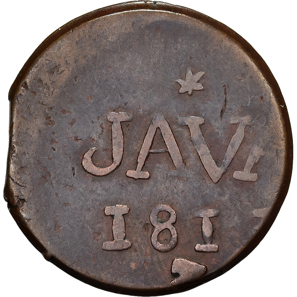 INDIE ORIENTALI OLANDESI, Java, Louis Napoleon I, 1 Duit, 1811, Rame, MB