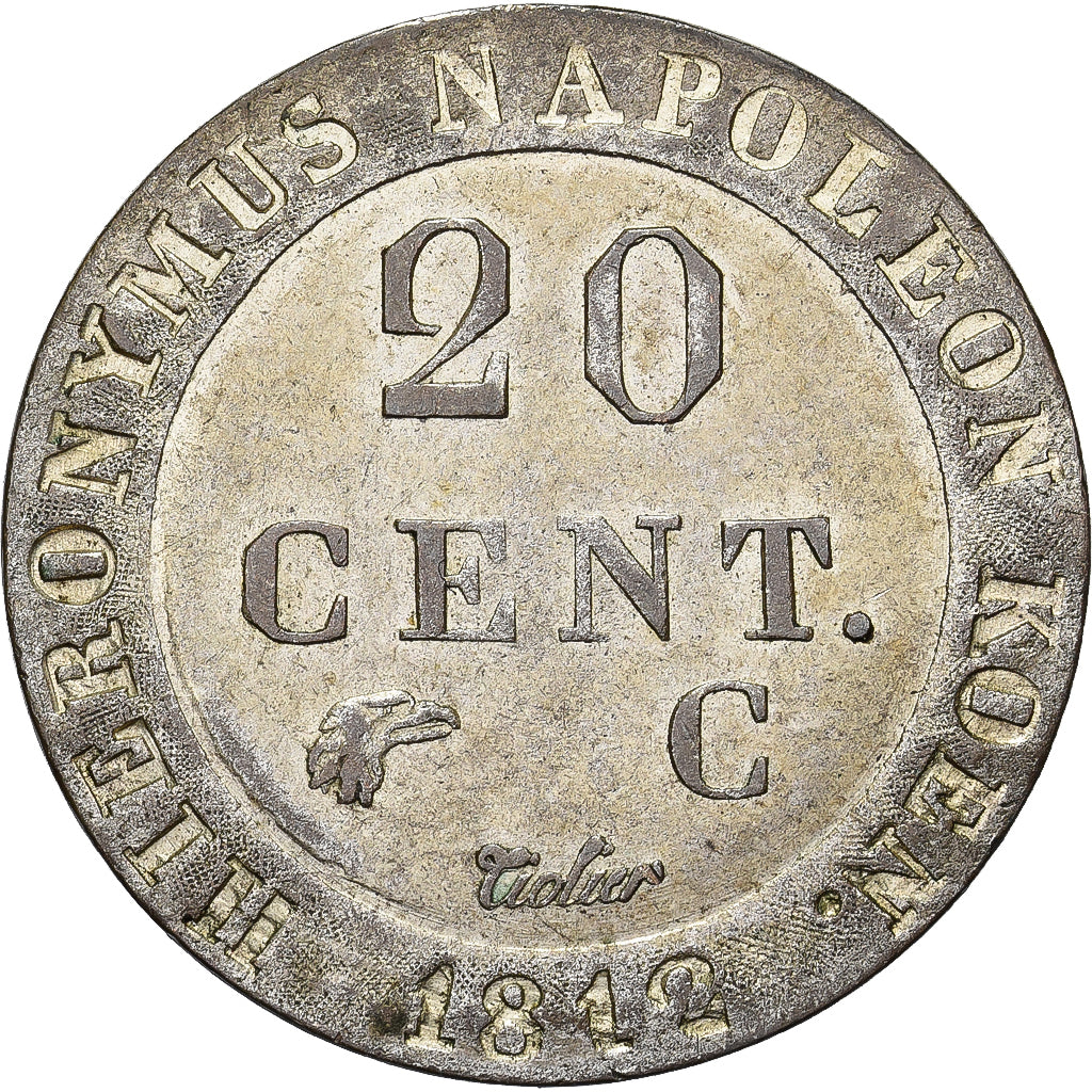 Kingdom of Westphalia, Jérôme Bonaparte, 20 Centimes, 1812, Cassel, Billon