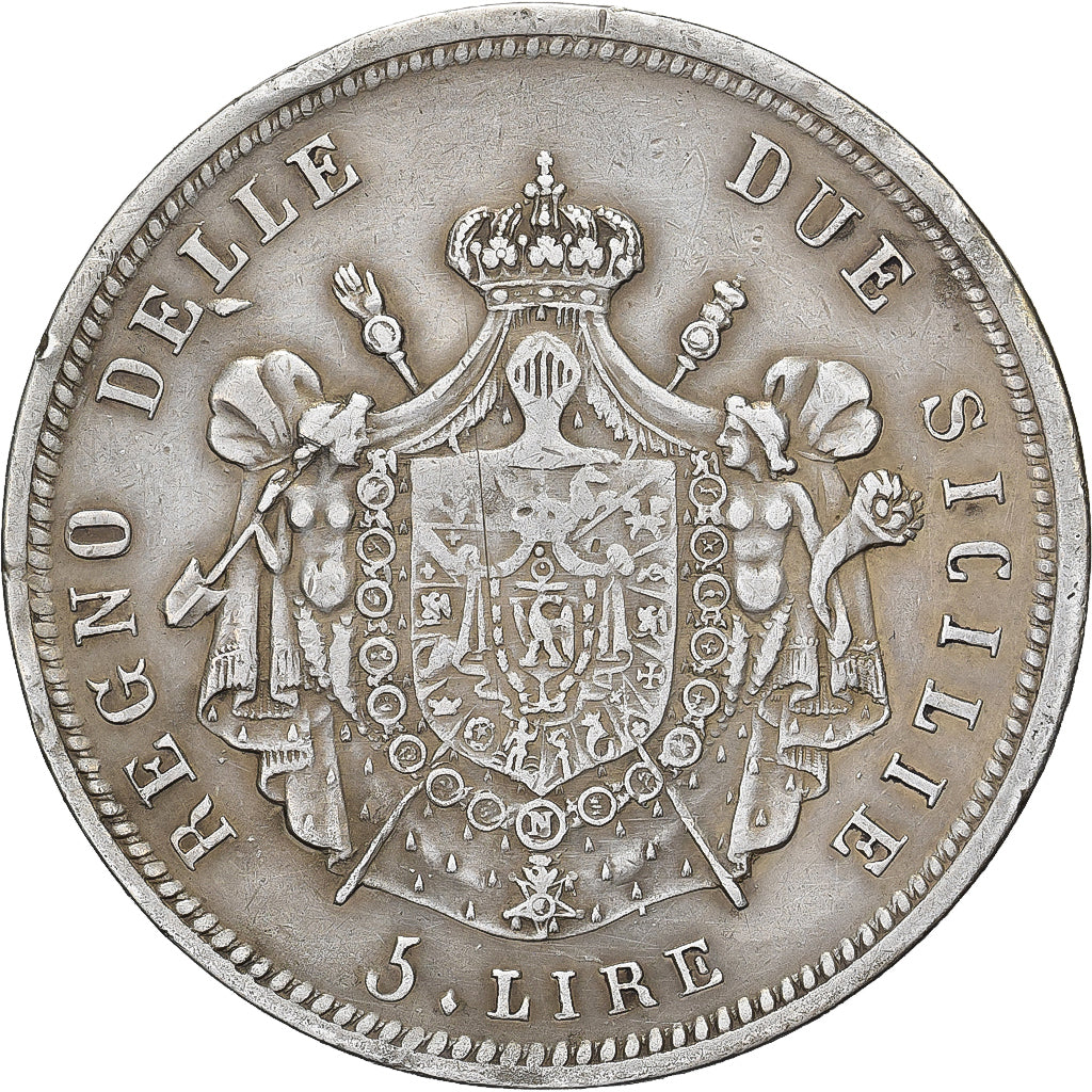 Kingdom of Naples, Joachim Murat, 5 Lire, 1813, Naples, Prata, EF(40-45)