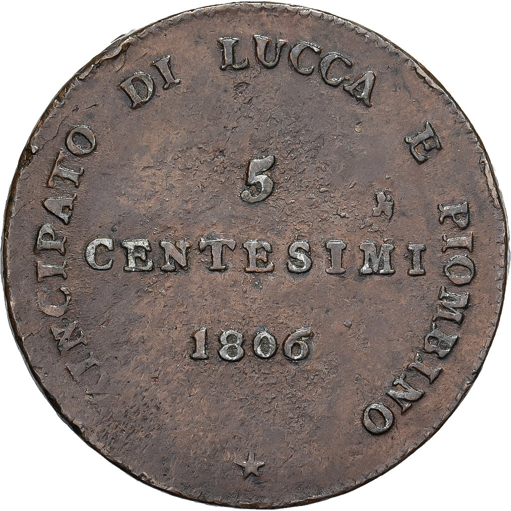 Principauté de Lucques et Piombino, Félix et Élisa, 5 Centesimi, 1806