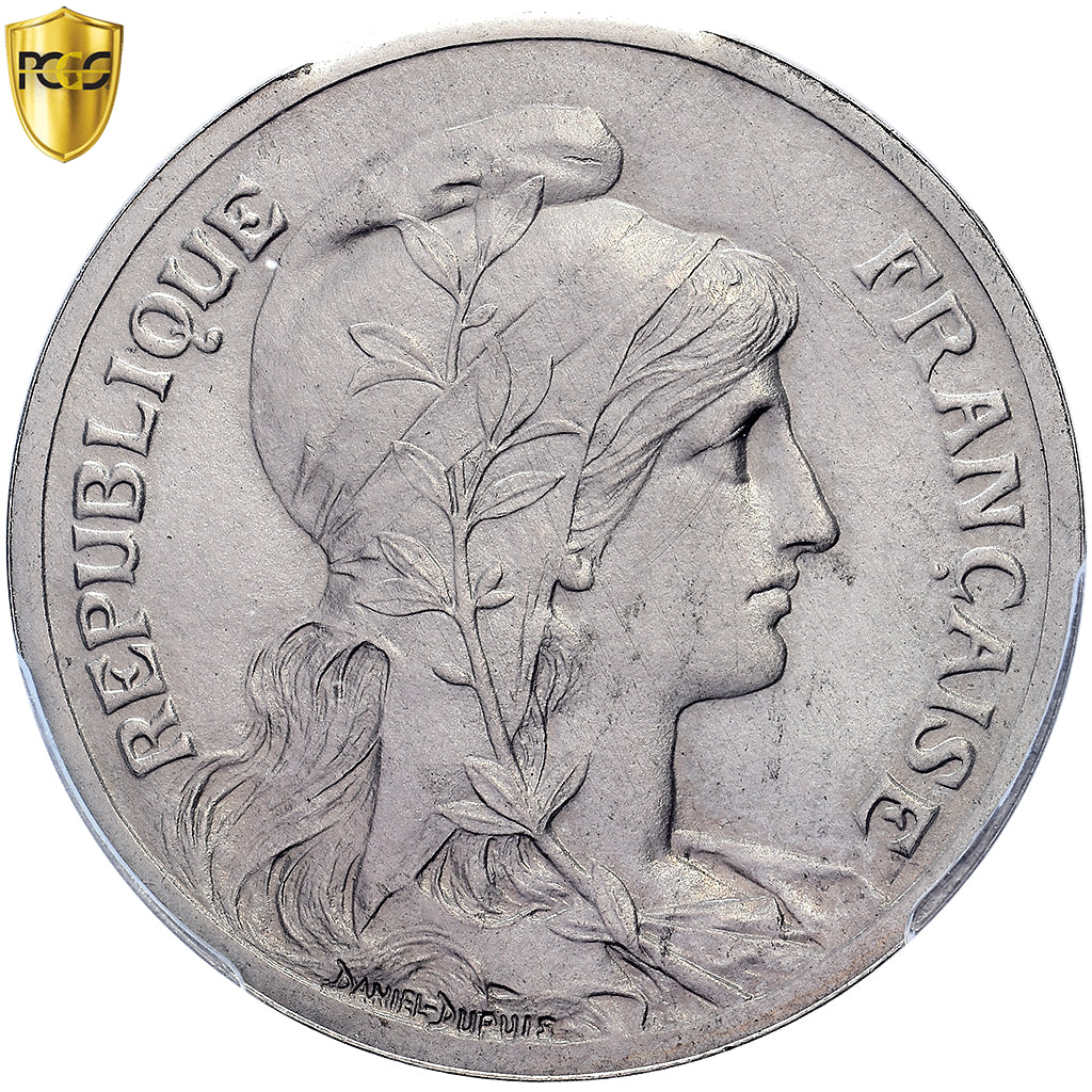 Frankrijk, 5 Centimes, Daniel-Dupuis, 1901, Paris, Specimen, Nickel, PCGS, SP66