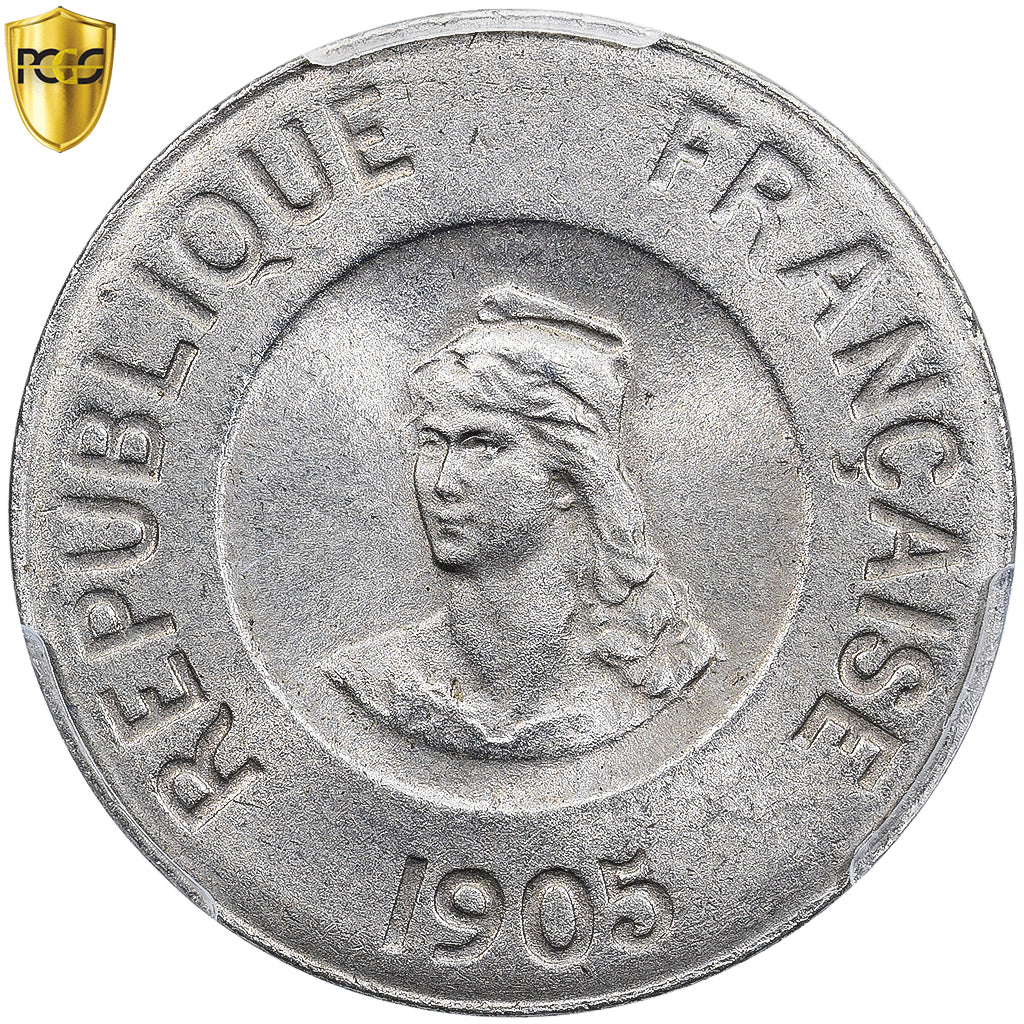 Francja, 10 Centimes, François Rude, 1905, Egzemplarz, Nikiel, PCGS, SP66