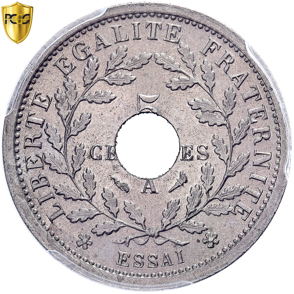 Francia, 5 Centimes, Merley, 1905, Paris, Pattern, Níquel, PCGS, SP65