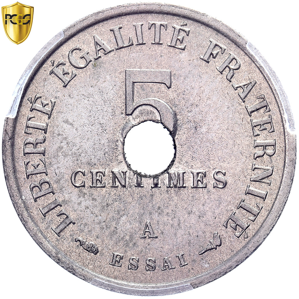 França, 5 Centimes, Merley, 1905, Paris, Pattern, Níquel, PCGS, SP64