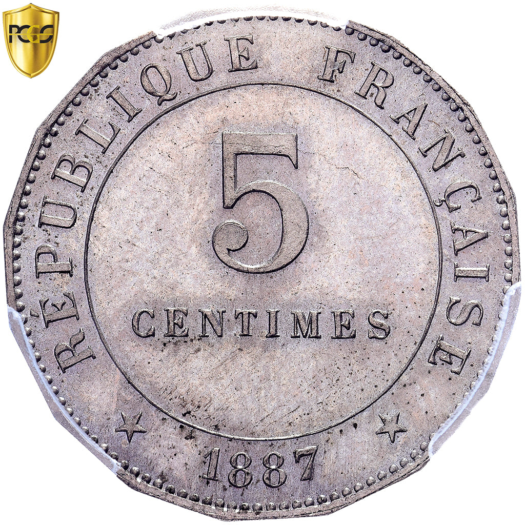 France, 5 Centimes, Merley, 1887, Paris, Pattern, double denomination