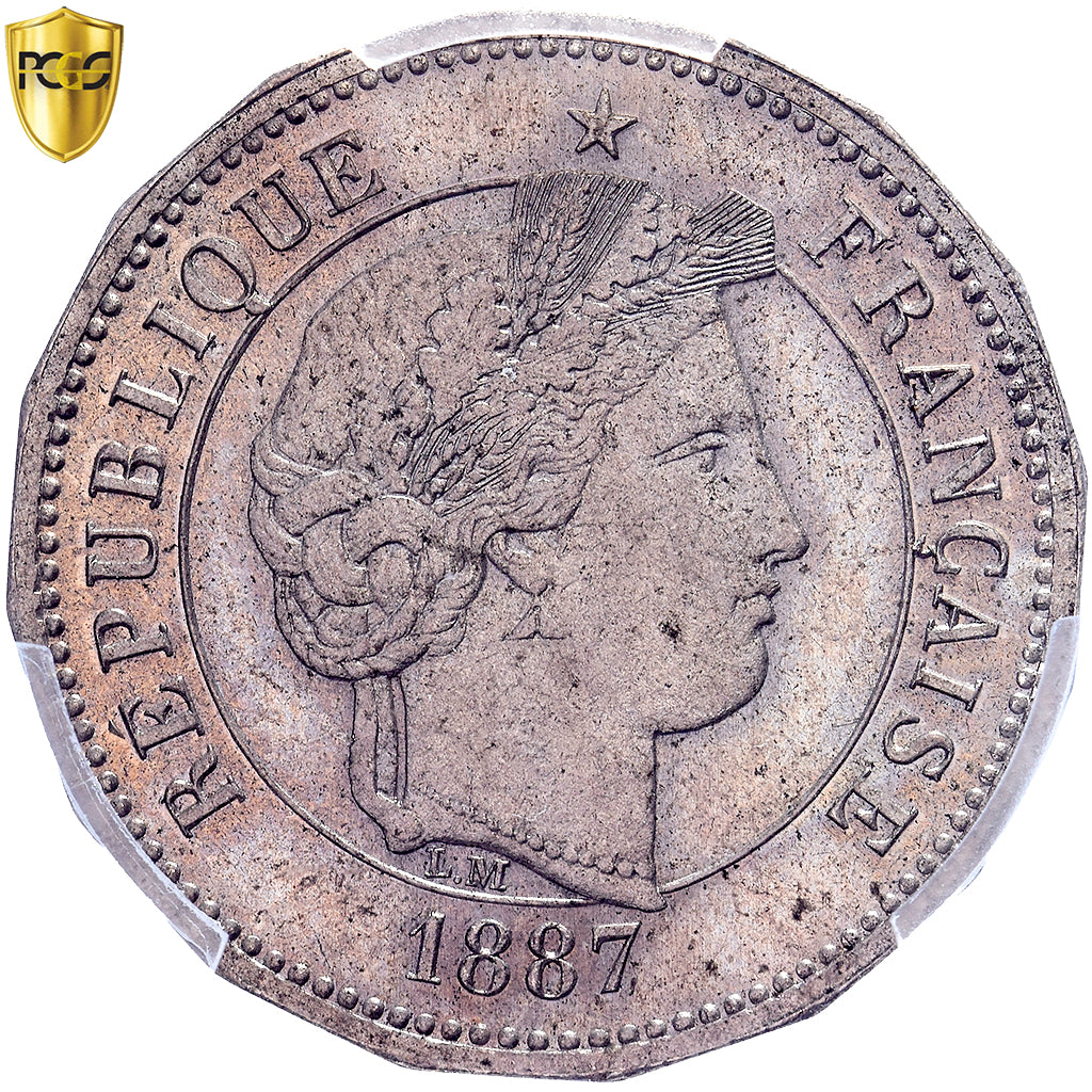 France, 5 Centimes, Merley, 1887, Paris, Pattern, Maillechort, PCGS, SP65