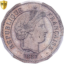 Francja, 5 Centimes, Merley, 1887, Paris, Pattern, Melchior, PCGS, SP65