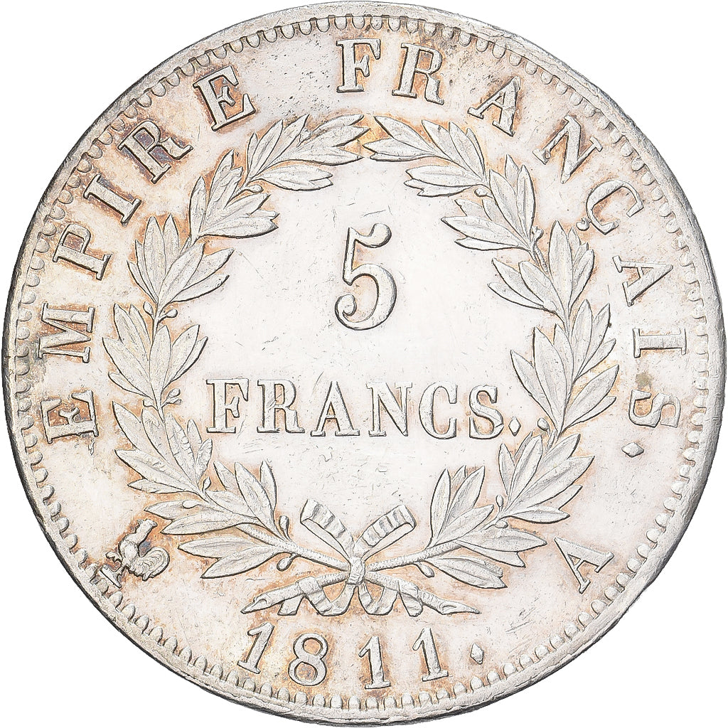 Frankreich, Napoleon I, 5 Francs, 1811, Paris, Silber, VZ, Gadoury:584