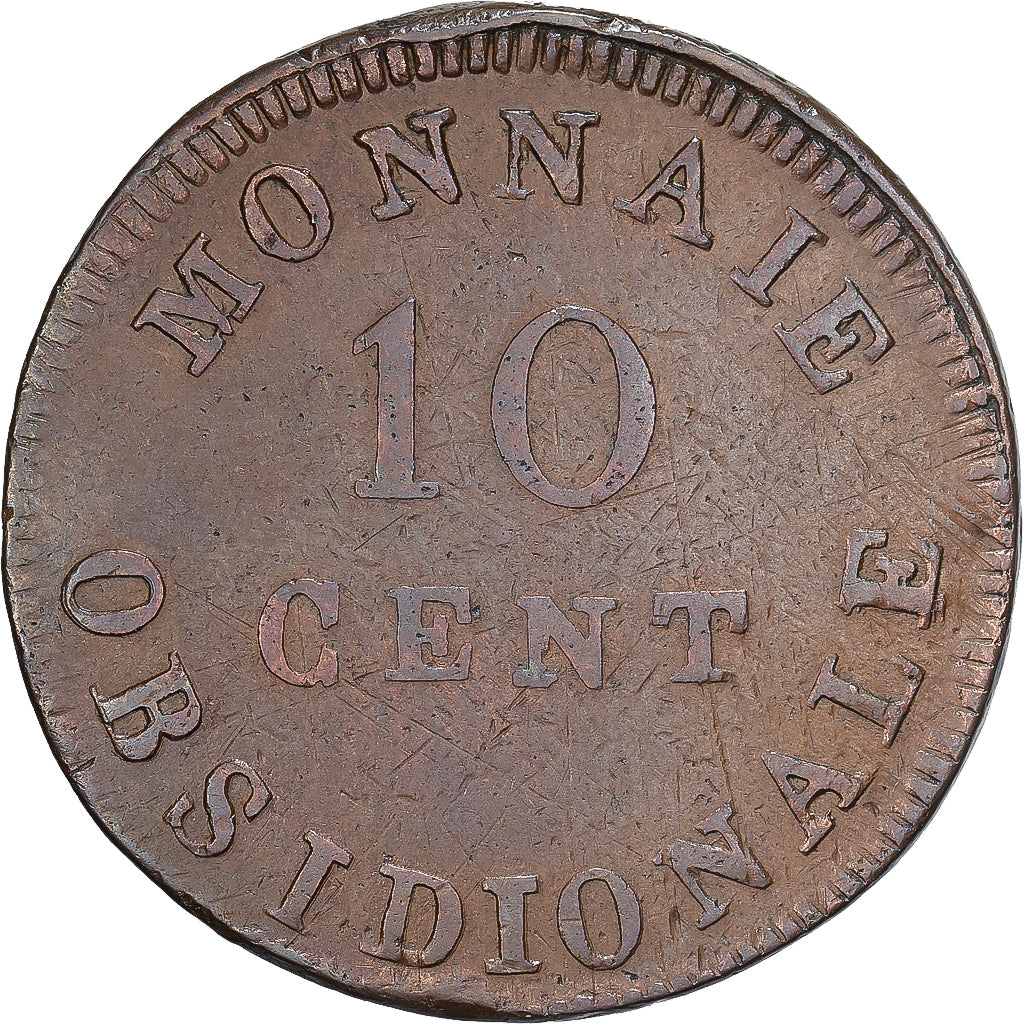 Frankrijk, Louis XVIII, 10 Centimes, Obsidionale, 1814, Antwerp, Siege Coinage