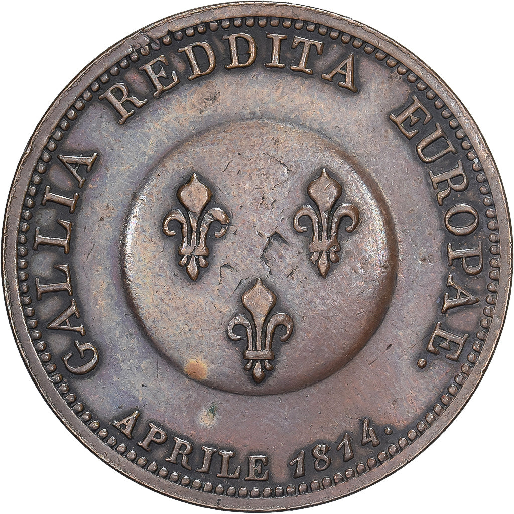 Francia, Frédéric-Guillaume III, Module de 2 francs, 1814, Paris, Bronce