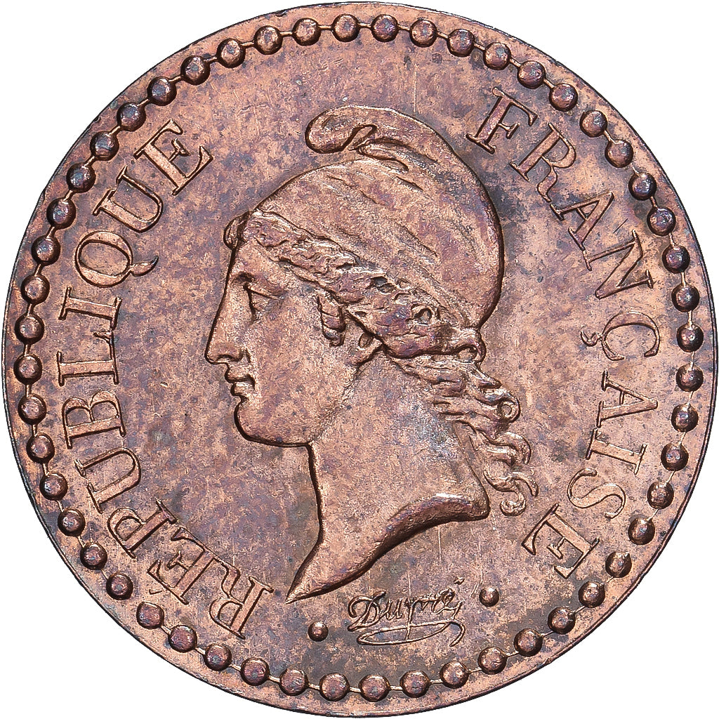 Francja, 1 Centime, Dupré, 1848, Paris, Miedź, AU(55-58), Gadoury:84