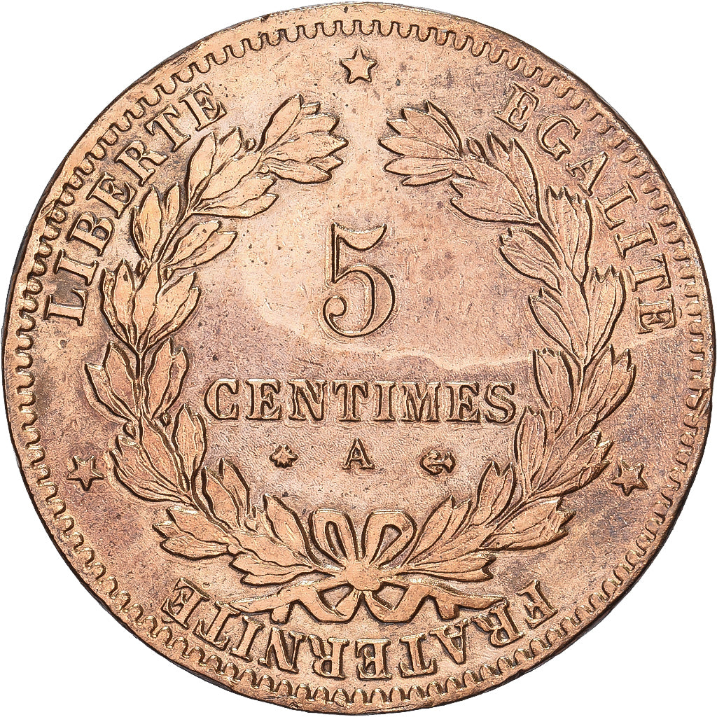 France, 5 Centimes, Cérès, 1879, Paris, Copper, EF(40-45), Gadoury:157a