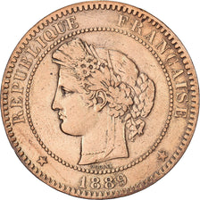 Francia, 10 Centimes, Cérès, 1889, Paris, Rame, MB+, Gadoury:265a
