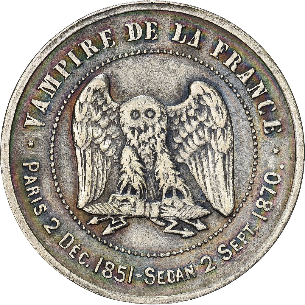 Frankrijk, Satirical token, Napoléon III, Sedan, 1870-1871, Staal, ZF