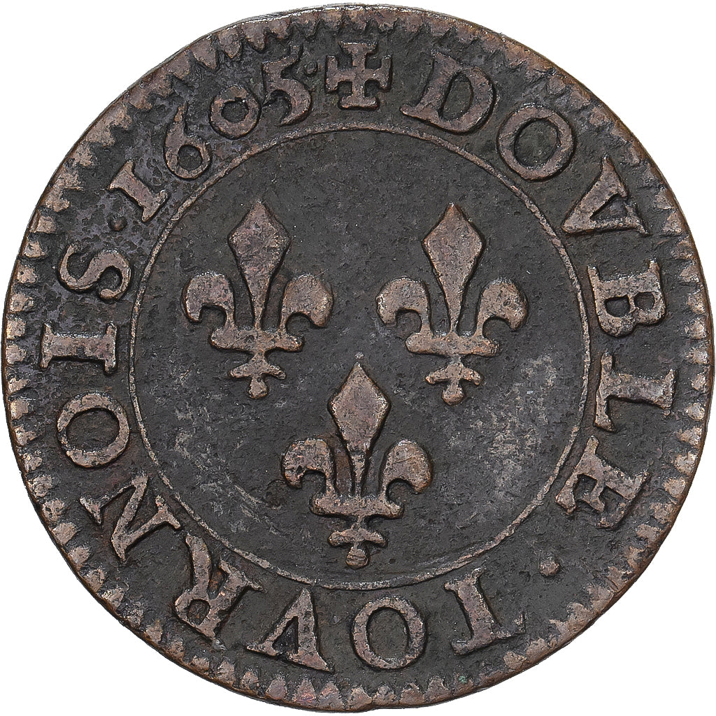 Francia, Henri IV, Double Tournois, 1605, Paris, Rame, BB