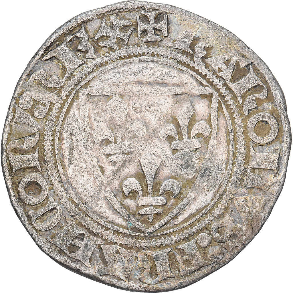 France, Charles VI, Blanc Guénar, 1389-1422, Paris, Billon, TB+, Duplessy:377A