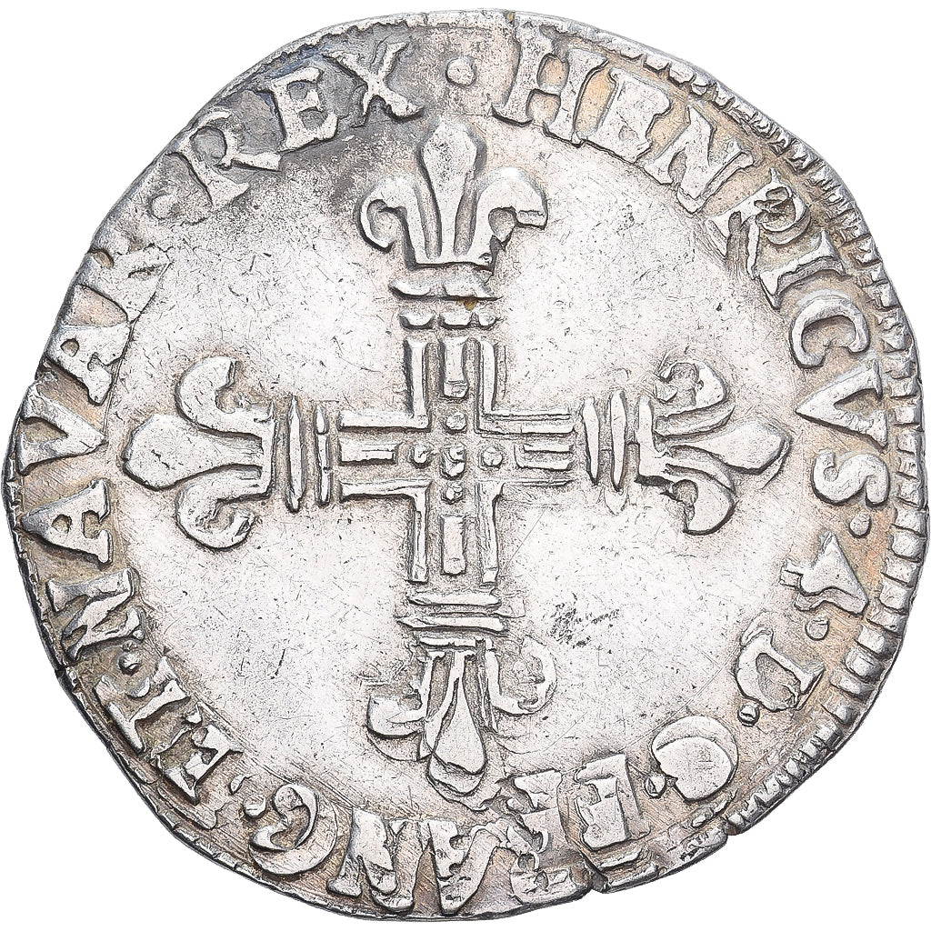 France, Henri IV, 1/4 Écu de Navarre, 1599, Saint-Palais, Argent, TTB+