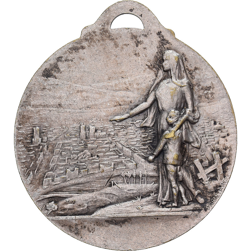 Frankrijk, Medaille, Liberatum, Victoire de la France, 1919, Silvered Brass