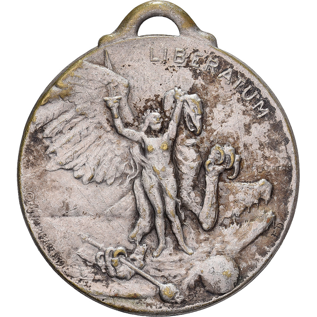Francia, medaglia, Liberatum, Victoire de la France, 1919, Silvered Brass