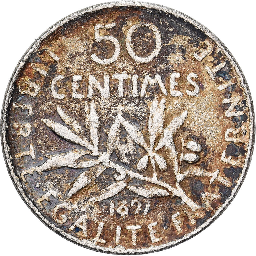France, 50 Centimes, Semeuse, 1897, Paris, Silver, VF(30-35)