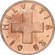 Svizzera, 1 Rappen, 1953, Bern, Bronzo, FDC