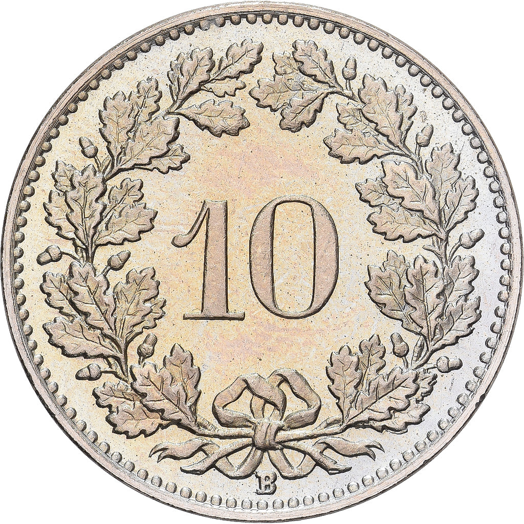 Suíça, 10 Rappen, 1953, Bern, Prooflike, Cobre-níquel, MS(65-70)