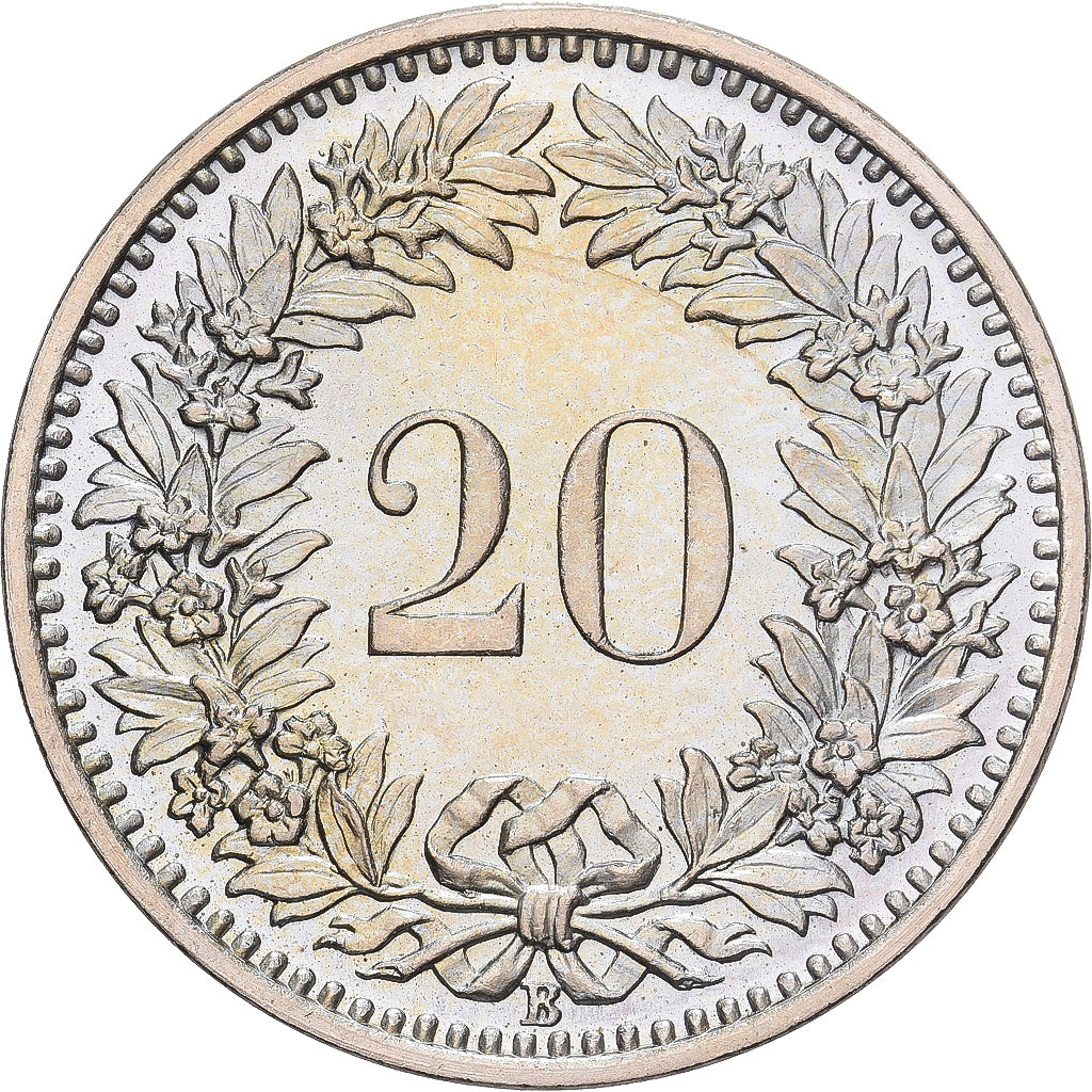 Suiza, 20 Rappen, 1953, Bern, Prooflike, Cobre - níquel, FDC