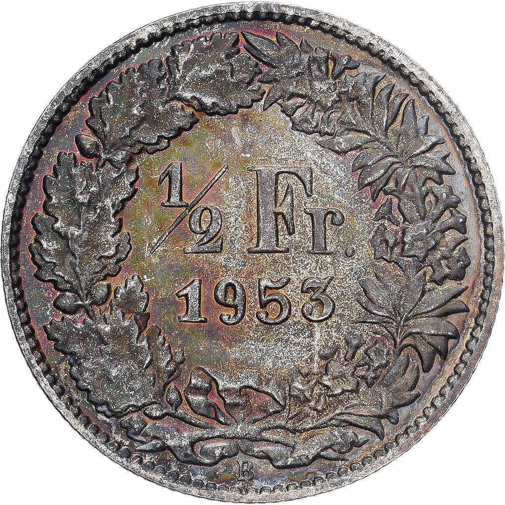 Suisse, 1/2 Franc, 1953, Bern, Prooflike, Argent, FDC