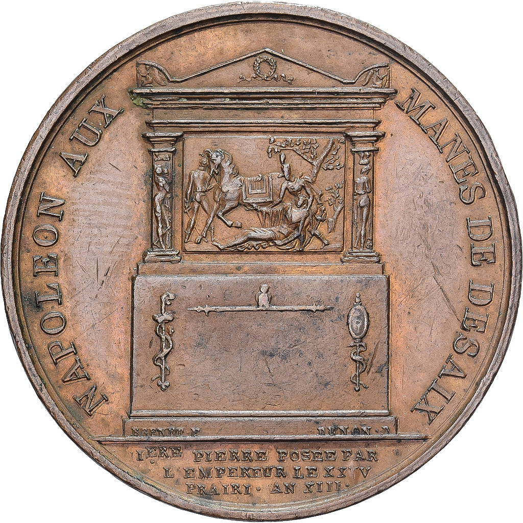 Frankreich, betaalpenning, Battle of Marengo, Tomb of Desaix, 1805, Kupfer, VZ+