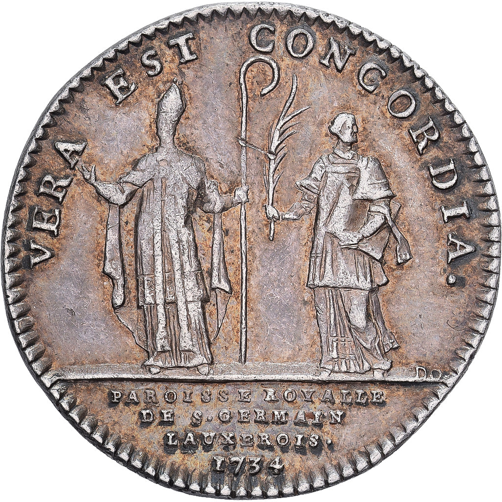 Frankreich, betaalpenning, Louis XV, Paroisse de Saint-Germain-l'Auxerrois