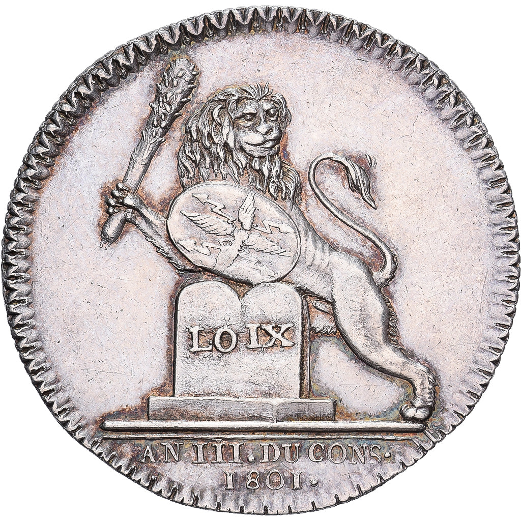 Frankrijk, Token, Nouvelle Chambre de Justice de Lyon, 1801, Zilver, PR