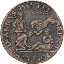 Pays-Bas, Jeton, Le peuple répudie le duc d'Anjou, 1583, Cuivre, TTB+